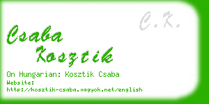 csaba kosztik business card